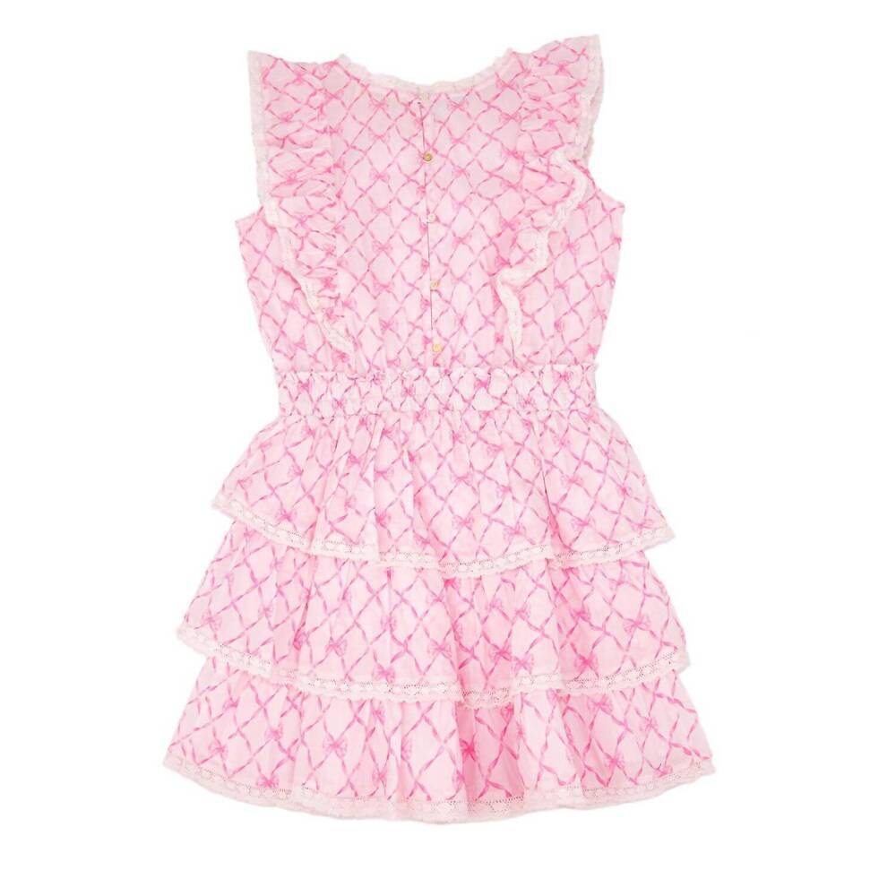 NEW LOVESHACKFANCY decker mini dress in pink peppermint - Picture 5 of 6